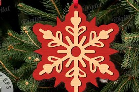 Intra απο ξύλο plywood 3mm-4mm πάχος Χριστουγεννιάτικο στολίδι με νιφάδα χιονιού Δίασταση 8x8 cm INTRAFABR-109024229