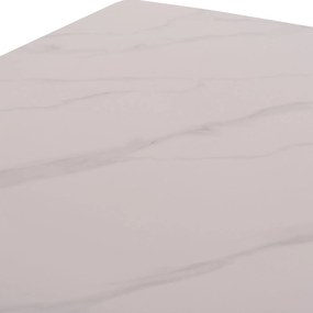Τραπέζι RAVEN Κεραμικό TOP με Όψη Λευκό Μάρμαρο 140x80x74Υεκ. 140x80x74 εκ.
