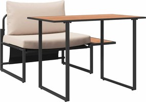 vidaXL Εξωτερική Καρέκλα Χάλυβα 2 pcs Taupe Ατσάλι