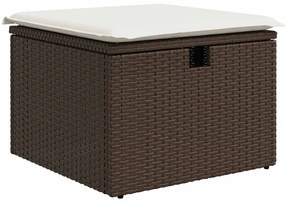 vidaXL Σαλόνι Κήπου Σετ 6 Τεμαχίων Καφέ Συνθετικό Ρατάν με Μαξιλάρια