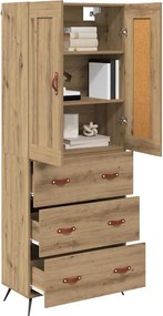vidaXL Highboard Artisan Oak 69,5 x 34 x 180 εκ. Επεξεργασμένο ξύλο