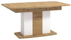Τραπέζι Τραπεζαρίας Επεκτεινόμενο Bretagna Artisan Oak - Λευκό Γυαλιστερό 160,5x90,5x76,5 εκ.