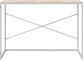 vidaXL Γραφείο Υπολογιστή Λευκό/Δρυς 110 x 60 x 70 εκ. Επεξ. Ξύλο