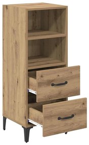 vidaXL Πλαϊνό γραφείο με συρτάρι artisan δρυς 34 x 34.5 x 90 εκ