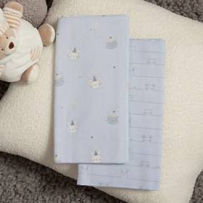 Σεντόνια Βρεφικά Special Party (Σετ 2τμχ) Blue Nef-Nef Homeware Λίκνου 70x120cm 100% Βαμβάκι