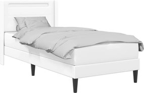 vidaXL Σκελετός κρεβατιού με στρώμα Λευκό 90 x 200 cm Τεχνητό Δέρμα