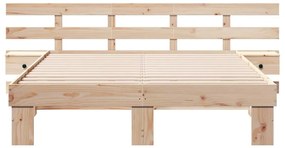 vidaXL Σκελετός Κρεβατιού Καφέ 160 x 200 cm Μασίφ ξύλο πεύκου