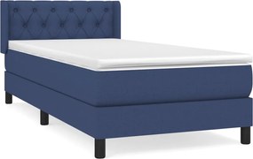 vidaXL Κρεβάτι Boxspring με Στρώμα Μπλε 80x200 εκ. Υφασμάτινο
