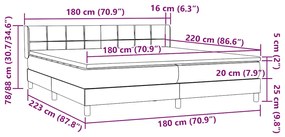 BOX SPRING ΚΡΕΒΑΤΙ ΜΕ ΣΤΡΩΜΑ ΑΝΟΙΧΤΟ ΓΚΡΙ 180X220 CM ΒΕΛΟΥΔΙΝΟ 3318165