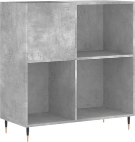vidaXL Δισκοθήκη Γκρι Σκυροδέματος 84,5 x 38 x 89 εκ από Επεξεργ. Ξύλο