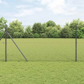 vidaXL Πλέγμα Hexagon  με 7 Πόλους 1x25μ Γκρι Ατσάλι