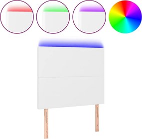 vidaXL Κεφαλάρι Κρεβατιού LED Λευκό 80x5x118/128 εκ
