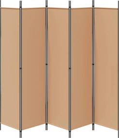 vidaXL 5-Panel Διχοτόμος Μπεζ 250 x 200 cm Ύφασμα