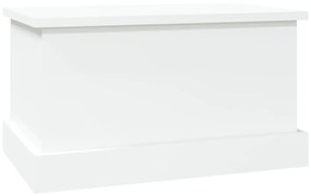 vidaXL Κουτί Αποθήκευσης Γυαλ. Λευκό 50x30x28 εκ. Επεξεργασμένο Ξύλο