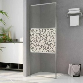 vidaXL Οθόνες ντους Ασημί 90 x 195 cm Γυαλί και Αλουμίνιο