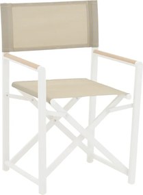 Πολυθρόνα σκηνοθέτη Mabu pakoworld λευκό αλουμίνιο 56x48x86εκ