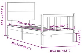 ΠΛΑΙΣΙΟ ΚΡΕΒΑΤΙΟΥ ΜΕ ΚΕΦΑΛΑΡΙ ΛΕΥΚΟ 100X200 ΕΚ. ΜΑΣΙΦ ΞΥΛΟ 3193392