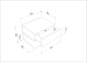 Κομοδίνο Μπεζ SABIGE 45x36.8x31.4
