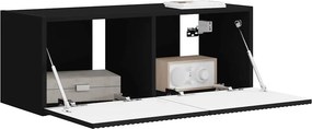 vidaXL Ντουλάπι Τηλεόρασης Τοίχου 78,5 x 30 x 29,5 cm Μαύρο