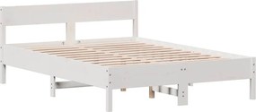 vidaXL Σκελετός Κρεβ. Χωρίς Στρώμα Λευκό 120x200 εκ Μασίφ Πεύκο