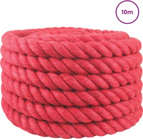 vidaXL Σχοινί Από Τζute 30 mm Κόκκινο 100% Τζούτα Tossa