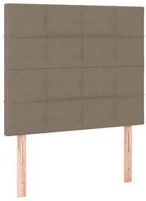 vidaXL Κρεβάτι Boxspring με Στρώμα &amp; LED Taupe 90x200 εκ. Υφασμάτινο