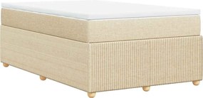 vidaXL Κρεβάτι Boxspring με Στρώμα Κρεμ 120x200 εκ. Υφασμάτινο