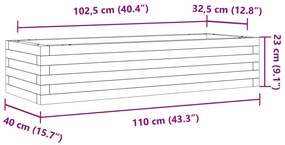 Ζαρντινιέρα Κήπου 110x40x23 εκ. από Εμποτισμένο Ξύλο Πεύκου - Καφέ