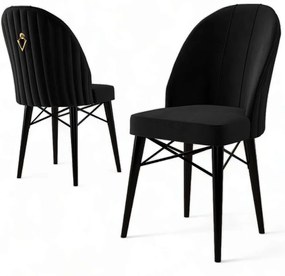 Καρέκλα Ritim Babyface (Σετ 6Τμχ) 240CHR1465 44x42x96cm Black Μέταλλο,Ύφασμα