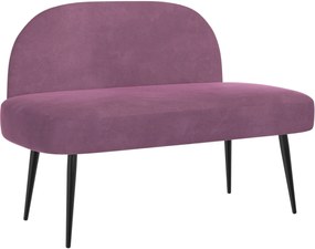 vidaXL Δερμάτινος Πάγκος με Πλάτη Μοβ 110 x 60 x 76 cm Βελούδο