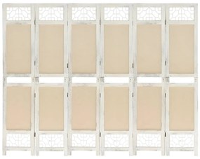 vidaXL Διαχωριστικό Δωματίου με 6 Πάνελ Κρεμ 210 x 165 εκ. Υφασμάτινο