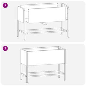 vidaXL Υψωμένος Κηπευτικός Κάδος 60x26x45 εκ. Ελιά Πράσινο Χάλυβα