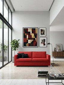 Καναπές Smart Τριθέσιος-205φ 90β εκ.-Κόκκινο