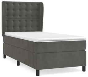 ΚΡΕΒΑΤΙ BOXSPRING ΜΕ ΣΤΡΩΜΑ ΣΚΟΥΡΟ ΓΚΡΙ 80X200 ΕΚ. ΒΕΛΟΥΔΙΝΟ 3129418