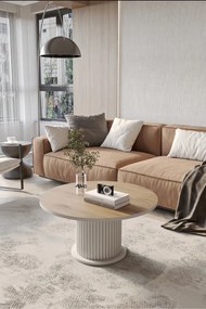 Stewehome Μοντέρνο Στρογγυλό Τραπεζάκι Σαλονιού γκρι 70x70 cm