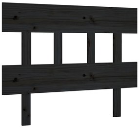 vidaXL Κεφαλάρι Κρεβατιού Μαύρο 103,5x3x81 εκ. Μασίφ Ξύλο Πεύκου