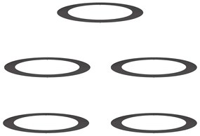vidaXL Flat Δακτύλιος Δέντρου 5 τμχ Μαύρος Ø90/120 εκ Χάλυβας