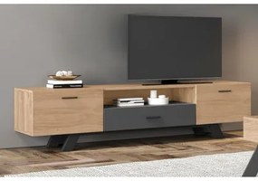 Epiplo World  Emilio Έπιπλο τηλεόρασης μοριοσανίδα 210x44x50εκ Sonoma / Ανθρακί Συναρμολογημένο BEST-122348756