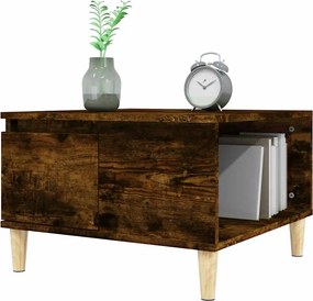 vidaXL Τραπεζάκι Σαλονιού Καπνιστή Δρυς 55x55x36,5εκ. Επεξεργασμ. Ξύλο