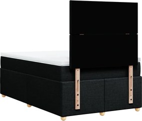 vidaXL Κρεβάτι Boxspring με Στρώμα Μαύρο 120x200 εκ. Υφασμάτινο