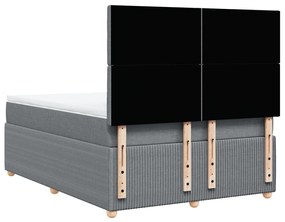 Κρεβάτι Boxspring με Στρώμα Αν. Πράσινο 160x200εκ Υφασμάτινο - Γκρι