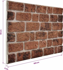 vidaXL Πάνελ τοίχου 10 pcs Καφέ Τούβλο 100 x 50 cm Αφρός EPS