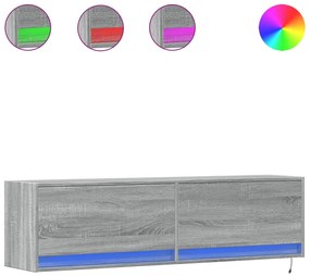 vidaXL Έπιπλο Τοίχου Τηλεόρασης με LED Γκρι Sonoma 140x31x38 εκ.