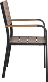 ΠΟΛΥΘΡΟΝΑ ΑΛΟΥΜΙΝΙΟΥ SAGA ΜΑΥΡΗ ΜΕ POLYWOOD HM5127.03 56x55x85,5Yεκ.