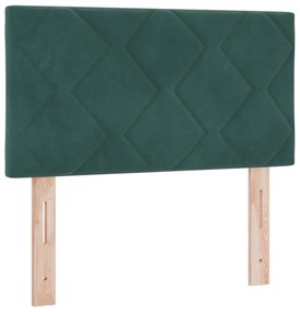 vidaXL Κρεβάτι Box Spring με Στρώμα Σκούρο Πράσινο 80x200 εκ. Βελούδο