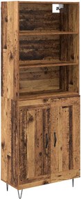 vidaXL Highboard 2 pcs Παλιό ξύλο Επεξεργασμένο ξύλο