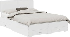 vidaXL Σκελετός Κρεβατιού Λευκό 140 x 190 cm Επεξεργασμένο ξύλο