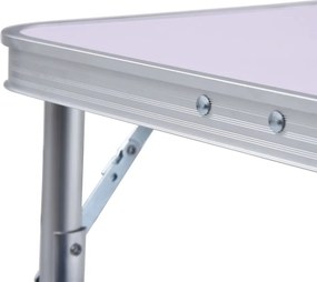 vidaXL Τραπέζι Κάμπινγκ Πτυσσόμενο Λευκό 60 x 45 εκ. Αλουμινίου