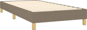 vidaXL Κρεβάτι Boxspring με Στρώμα &amp; LED Taupe 90x190 εκ. Υφασμάτινο