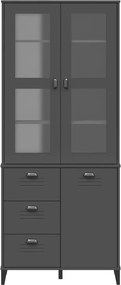 vidaXL Ντουλάπι Ψηλό VIKEN Ανθρακί Γκρι 80x40x190εκ. Μασίφ Ξύλο Πεύκου